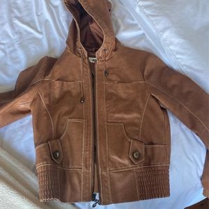 Brown leather jacket